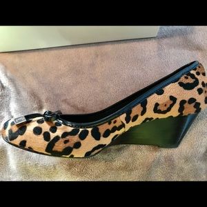 Coach ocelot print wedge